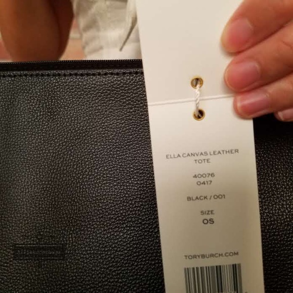 Tory Burch large canvas leather tote shoulder bag - Picture 4 of 8